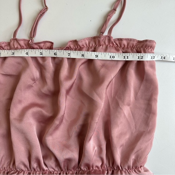 Intimately Free People Into It Square Neck Crop Top Shirt Satin Pink Size Medium - Picture 4 of 8